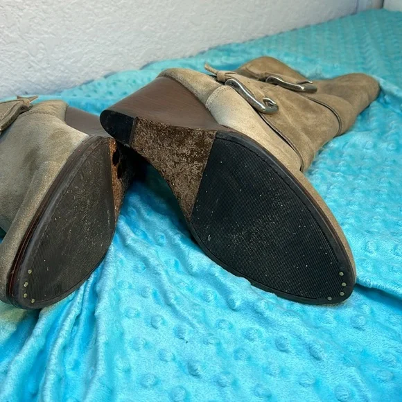 Frye Cece buckle wedge suede leather boots - Picture 8 of 11